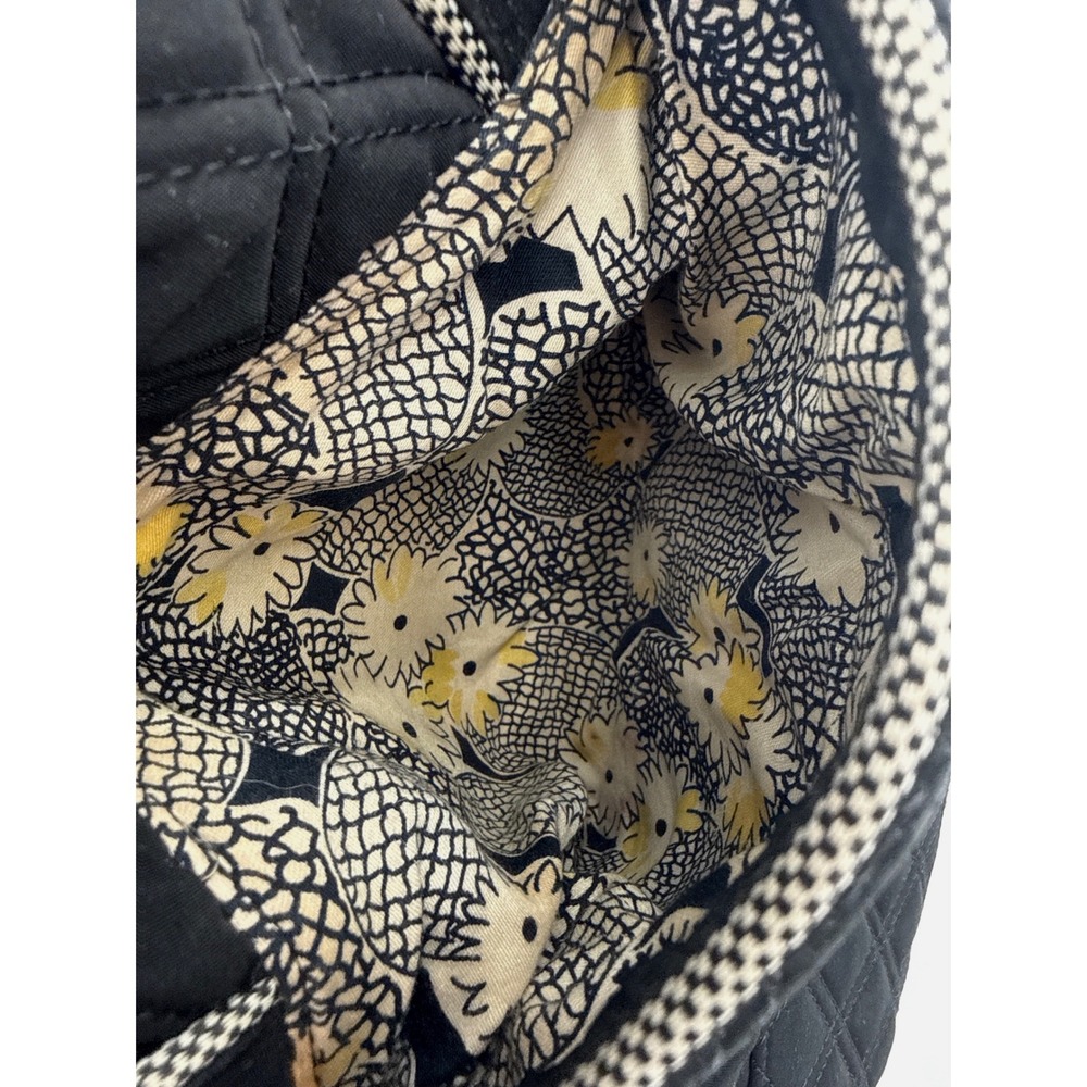 Vera Bradley Black Quilted Microfiber Tote Bag Women Large(Light wear on front) - Picture 7 of 11